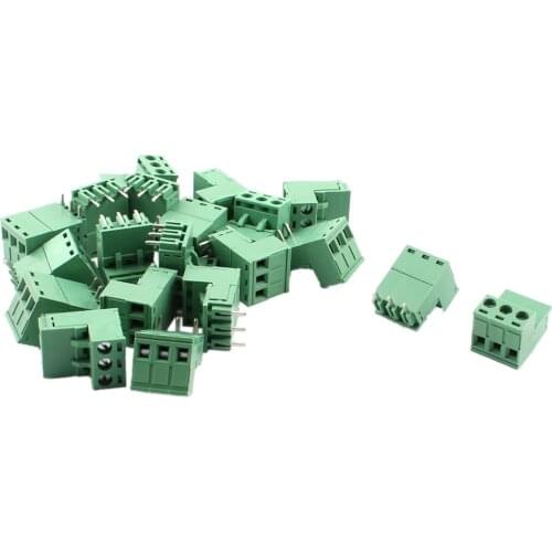 20 Pcs 5.08mm 3 Way PCB Mount Screw Terminal Block for 14-22 AWG Wire