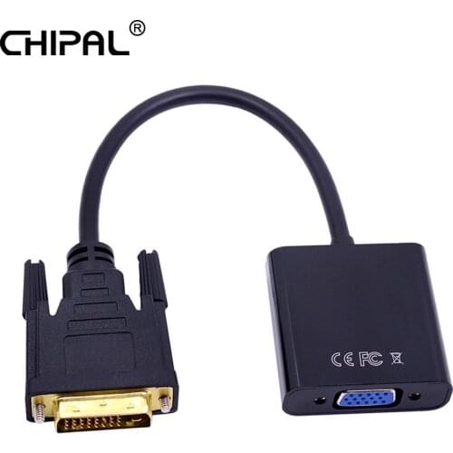 CHIPAL Full HD 1080P DVI-D to VGA Converter 24+1 25Pin Male to 15Pin Female Cable Adapter for PS3 PC Computer to Monitor HDTV