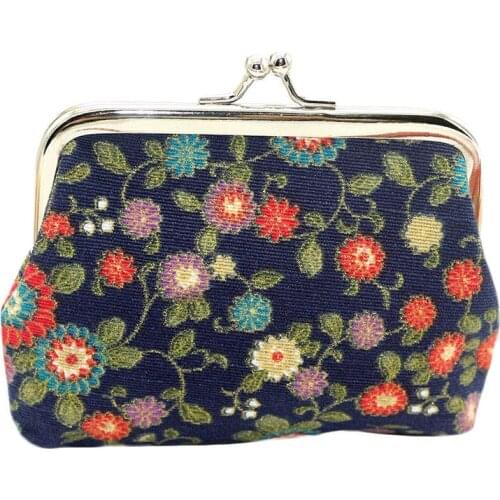Flower Print Coin Purse Retro Women Lady Small Wallet Hasp Purse Clutch Bag Snacks Coin Purse Key Holdersmall purse women Nov 08