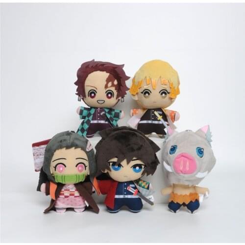 15cm Demon Slayer Tanjirou Nezuko Kyoujurou Muichirou Kanae Giyuu Inosuke Cute Anime Doll Stuffed Plush Toys Cute Cushion Gift