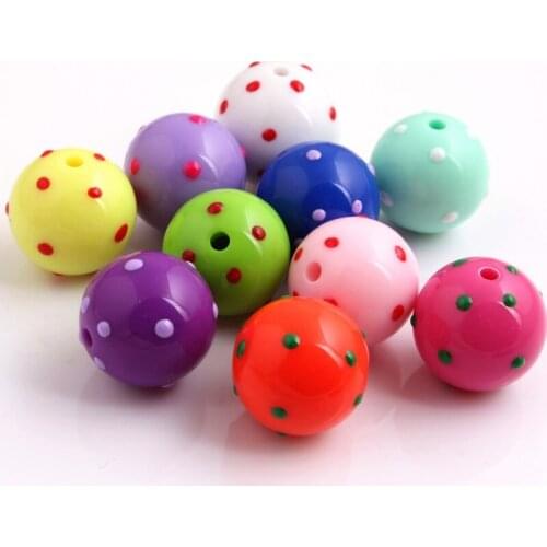 Kwoi Vita Colorful 100pcs Chunky Acrylic Enamel Dot Beads for Beads Necklace Wholesales