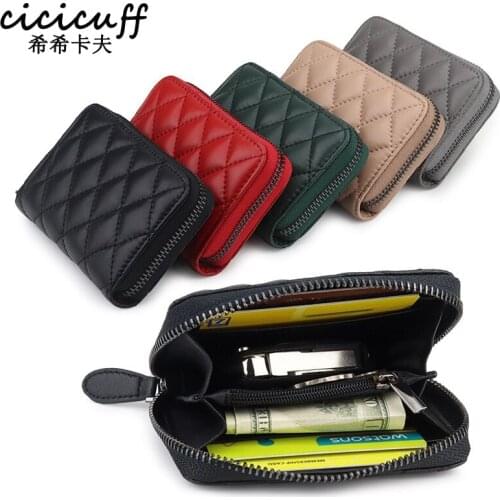 Sheepskin Small Coin Purse Girl New Short Zipper Change Pocket Genuine Leather Mini Coin Bag Female Multi-function Coin Purses