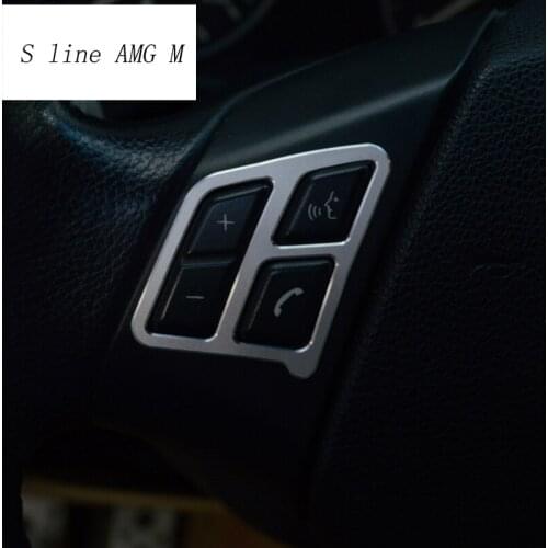 For BMW e90 Car Styling Steering Wheel Button Cover Trim Steering-Wheel Sticker Interior auto Accessories stainless steel refit