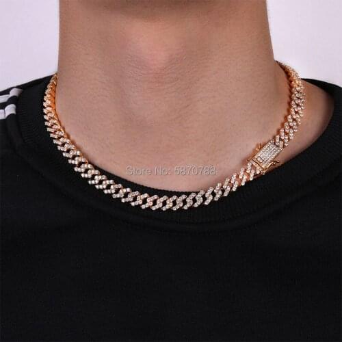 2020 NEW,Hip Hop jewelry gold zircon cuban chain, iced out cuban link chain