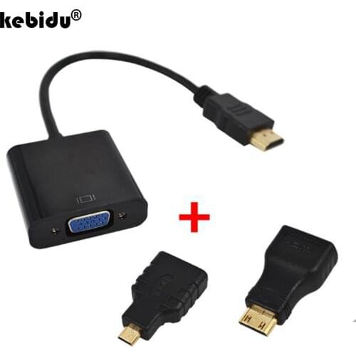Micro/Mini HDMI-compatible Male Adapter to VGA Female Built-in 1080p Chipset Converter For Xbox 360 PS3 to VGA Adaptor