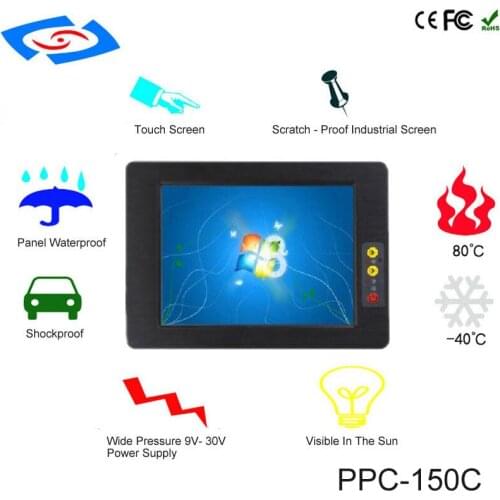 Support Win/Linux OS 15 inch Cheap Price Touch Screen Industrial Panel PC With Black Optional Silver Case All In One Tablet PC