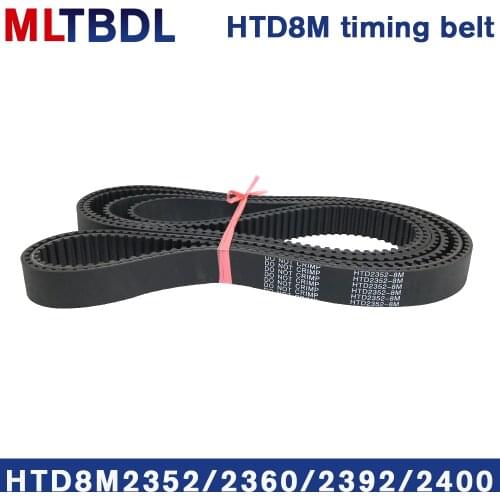 Rubber synchronous belt HTD8M 2352 2360 2392 2400 pitch=8mm arc tooth industrial transmission toothed belt width15/20/30/40