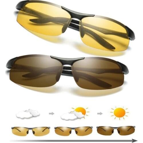 Mens Day Night Photochromic Polarized Sunglasses For Drivers Male Safety Driving Anti Glare UV400 Luxury Chameleon Sun Glasses