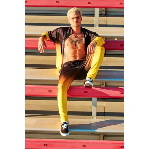 Gradient Streetwear Zipper Tracksuit Men Sweatpant Coat Male Set Mens Track Suits Casual Sport Jacket Sets Teens Streetwear