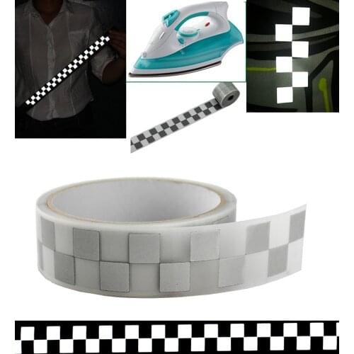 25mm x 1 Meter High Visibility Safely Silver Reflective DIY Tape Iron On Fabric Clothes Heat Transfer Vinyl Film M19