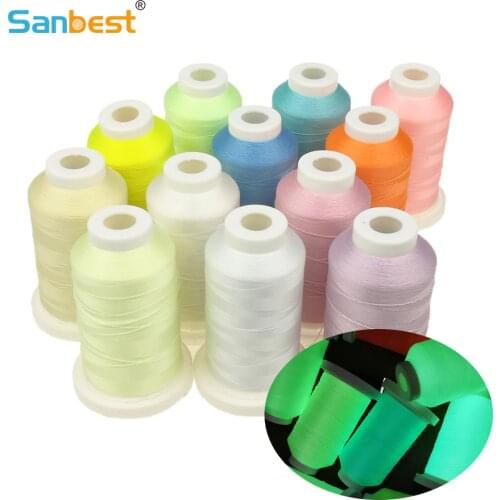 Sanbest Luminous Embroidery Thread Glow In The Dark 800 Meters 150D/2 Polyester Sewing DIY Handmade Cross Stitch Thread TH00057