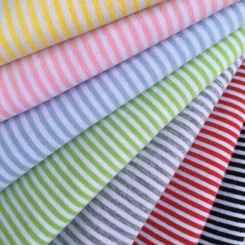4pcs Diy Handmade Doll clothes material 2mm stripe cotton Lycra knit fabric for Sewing Blyth clothes T-shirt socks 50*40cm