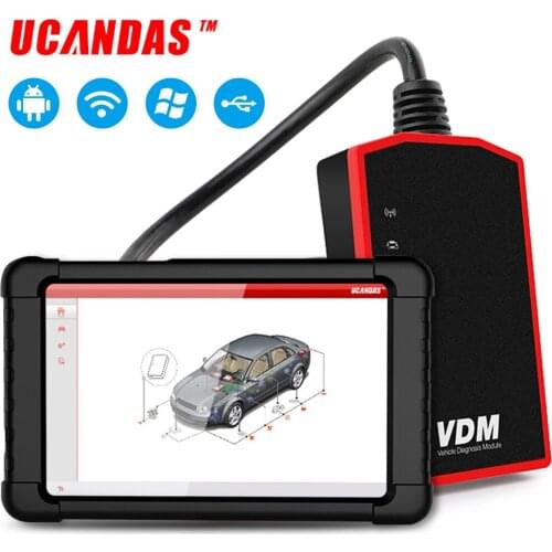 UCANDAS VDM OBD2 Professional Diagnostic Scanner Airbag Full System ABS DPF Oil Reset OBD 2 Car Diagnostic Tools Free Shipping