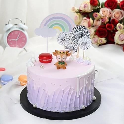 Cake Ornaments Decor Cute Little Deer 5.5*3.5*5.5 Resin Crafts Cake Decoration Supplies Desktop Decoration Crafts