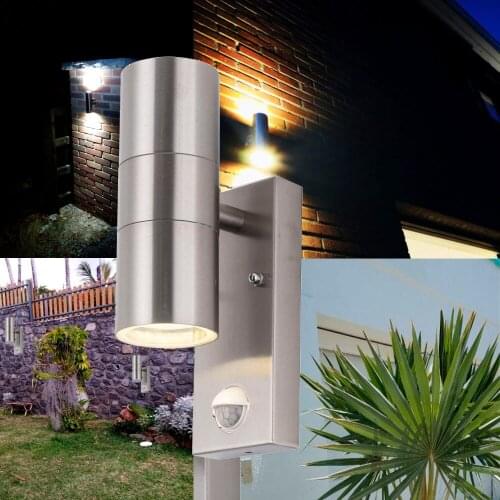 Outdoor Led Waterproof Wall Lamp Motion Sensor Courty Garden Porch Light Up Down High Brightness Wall Light AC110V/220V