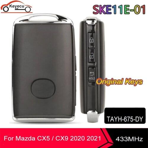 KEYECU SKE11E-01 /TAYH-675-DY 433MHz Proximity Keyless Entry Go Smart Remote Car Key For Mazda CX5 / CX9 2020 2021