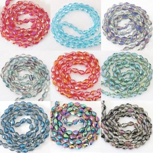 High Grade Quality Drop Faceted 5x7mm Teardrop Crystal Glass Diy Loose Beads Jewelry Findings Semi Finished Accessories B1170