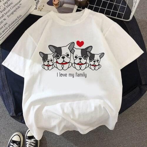 Women summer Happy Family Cartoon Dogs t Shirt Ullzang Streetwear T-shirt Fashion 90s Anime Tshirt Casual Top Tees Female