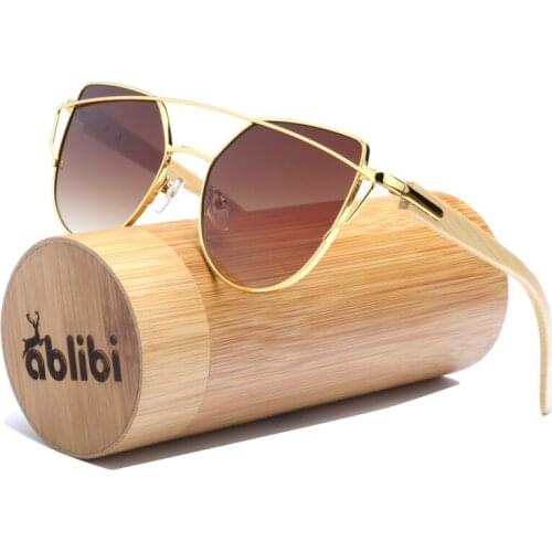 Ablibi 2017 Womens Smoky Brown Butterfly Sunglasses Oversize Bamboo Wood Sun Glasses for Ladies oculos de sol masculino