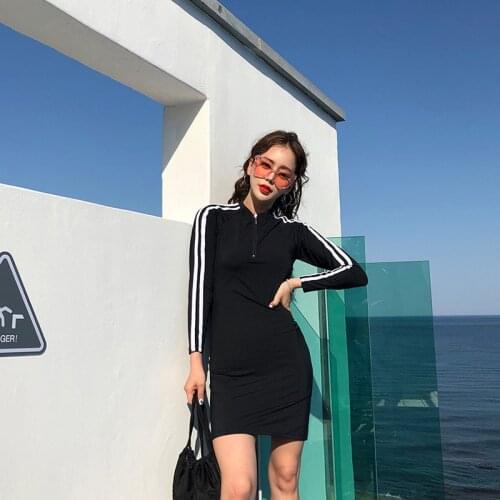 Swimsuit Bathing Suits Women Swiming Suit Surfing Swimsuits For Sports New Three Piece Long Sleeve Black White Stitching Beach