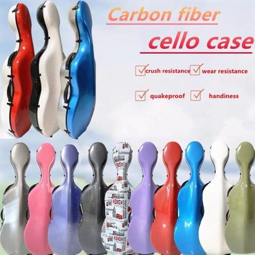 4/4 size Carbon Fiber Cello Hard Case Box Strong Light 3.5kg,free postage