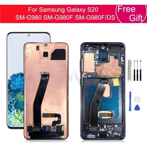 For Samsung Galaxy S20 Lcd G980 G980F G980F/DS Display Touch Screen Digitizer with Frame For Samsung s20 LCD repair parts 6.2