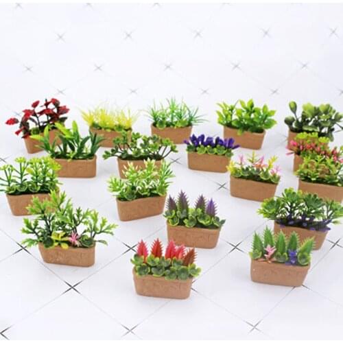 1/12 Dollhouse DIY Artificial Flower Miniature Simulation Mini Exquisite Green Plant Ornament Doll House Accessories Kid Toys