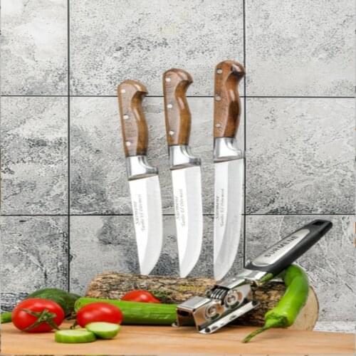 2021 Original handmade stainless steel Turkish Sürmene triple forged knife set Knife sharpener will be given as a gift