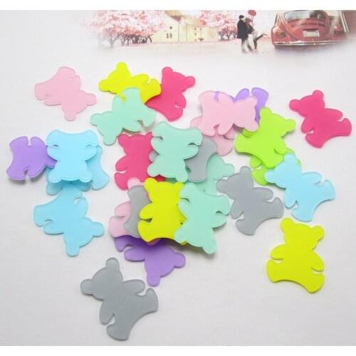 30pcs Sweet Bear Acrylic Flatback Cabochon DIY Scrapbooking Decorative Craft Making 30mm*31mm