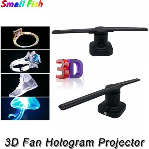 3D Fan Hologram Projector with 8G 0805 224pcs LEDs Quantity Store Signs Party Decorations 3D Display Advertising Logo Light