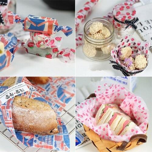 50Pc Hamburger Bread Wax Paper Food Wrapping Paper Disposable Sandwich Wrapper Baking Wax Paper Food Grade Baking Pastry Tools