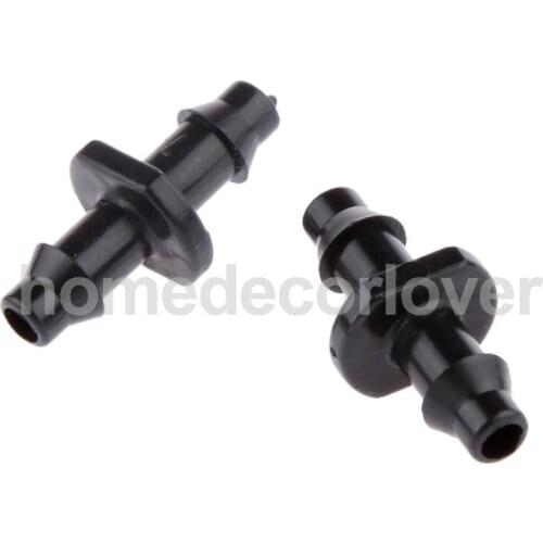 50x Double Barbed Connector Fitting 4/7mm Tubing Garden Agricultural Garden Lawn