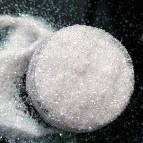 5g/Pot AB White Holographic Ultra-Fine Glitter,.008 Chrome Nail Powder,Hexagon Pigment Powder,Acrylic Powder Glitters EFECT