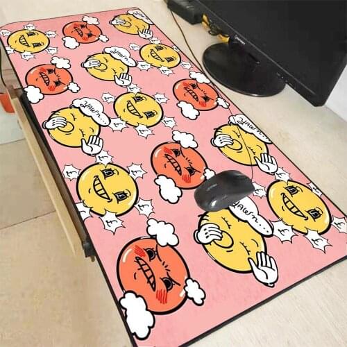 80X30 Cute Smiley Big Mouse Pad PC Non-slip Game Console Mouse Pad Keyboard Desktop Pad CSGO Suitable for Keyboard Carpet XXL