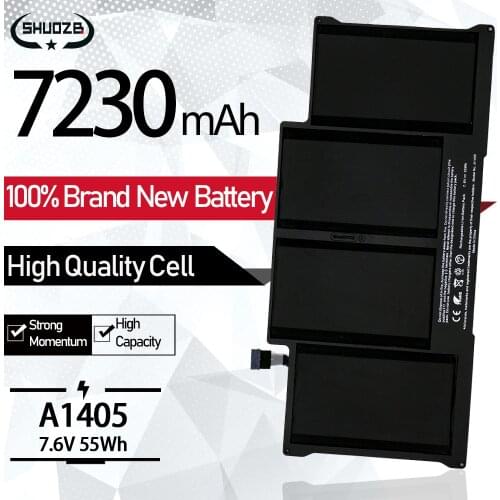 7230mAh A1405 Laptop Battery for Apple Macbook Air 13" inch A1377 A1369 A1496 A1466 Late 2010 Mid 2011 2013 Early 2014 2015