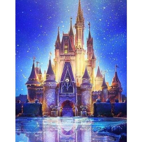 5D DIY full Square drill Diamond painting Cross stitch Cartoon Fantasy Castle Round Full Diamond embroidery Mosaic decor