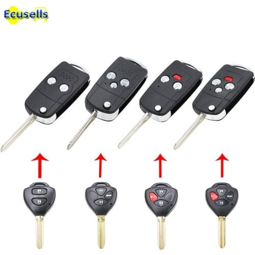 2/3/4 BUTTON FLIP FOB KEY SHELL CASE fob for TOYOTA Camry 4Runner Matrix RAV4 Venza Yaris TOY43 uncut blade