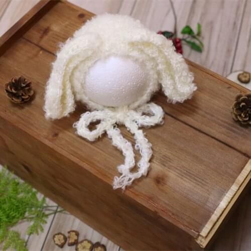 Baby Puppy Hat Crochet Big ear Hat Knit Chunky Newborn Puppy Dog Bonnet Crochet Dog Bonnet for Boys Newborn Photography Props