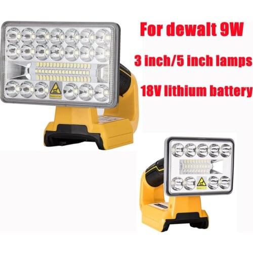 For dewalt 9W tool light indoor and outdoor light Led light work light For DEWALT 18V lithium ion battery DCB201 DCB200