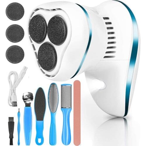 Electric Foot Rasp Electric Anti-Callus Foot Rasp with 6 Rollers and 2 Speeds - Waterproof USB Rechargeable Electric Feet Care