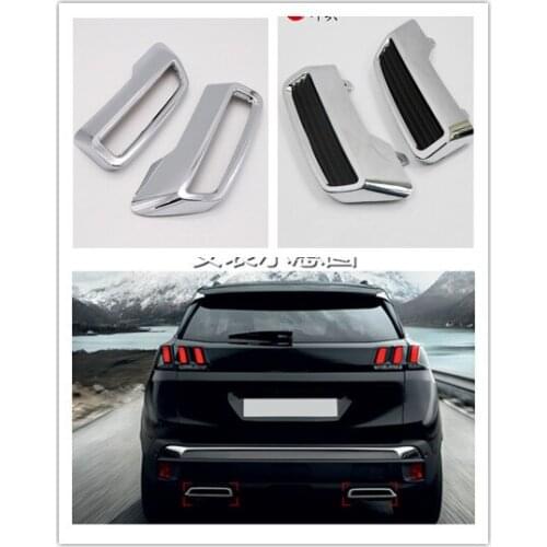 Chrome Exterior Rear Exhaust muffler tail Pipe Outlet Cover Trim/ Replacement Cover Trim 2pcs For Peugeot 3008 5008 2017 2018