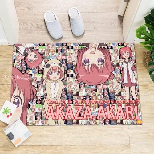 Yuru Yuri Anime Printed Kitchen Entrance Door Mat Cute Cartoon Carpet Doormat Bedroom Indoor Floor Mats Anti-Slip Rug Home Decor