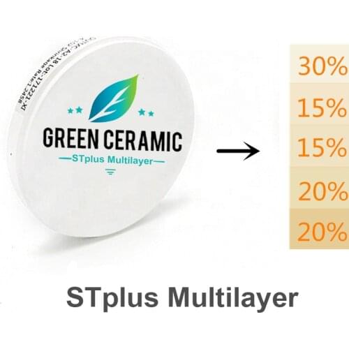 98mm18mm STML (super translucent) Multilayer Disc Dental CAD CAM Zirconia Material A2 A3 Zirconium Block For Dental Lab