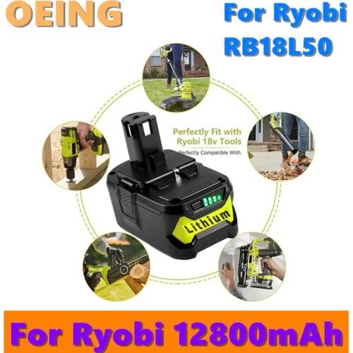 NEWEST 18V 6.0 Ah for Ryobi RB18L50 ONE+ Lithium-Ion Battery P108 RB18L40 RB18L25 RB18L15 P107 P122 P104 P105 with LED Indicato