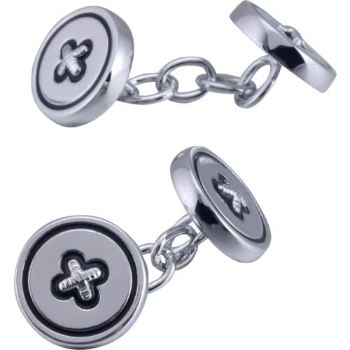 New Trendy Round Button Chain Cufflinks French Shirt Buttons Men Accessories Gifts Mens Business Cufflink