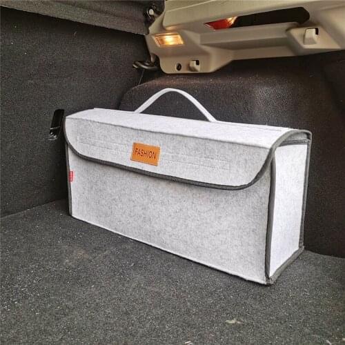 Car Trunk Organizer Storage Box Bag Woolen Felt Car Fireproof Stowing Tidying Package Blanket Tool Portable Toolkit Organizer