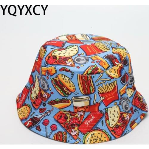 YQYXCY Bucket Hat Women Men Summer Hat Cartoon Print Sunscreen Sun Hat Panama Fisherman Cap Outdoor Sunshade Cap Hat Beach
