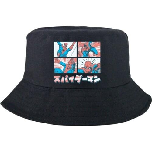 Disney Marvel Spiderman Panama Cap For Man Women Bucket Hat Double-sided Fashion Sunscreen Graphic Outdoor Street Fishing Hat