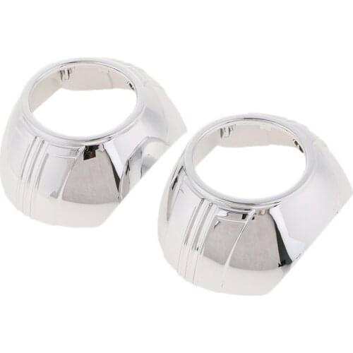 Pair 3.0 Chrome Style Projectors Shrouds LED Mask Cover For Ford S-MAX