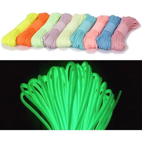 5/10M Paracord 550LB 4mm Luminous Tent Ropes Outdoor Camping Accessories Survival Tool Paracord Umbrella Rope Glow In The Dark